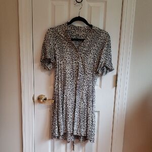 All Saints Monochrome Animal Print Dress